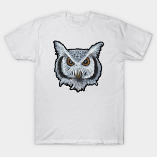 Monochromatic Horned Owl in Acrylic T-Shirt